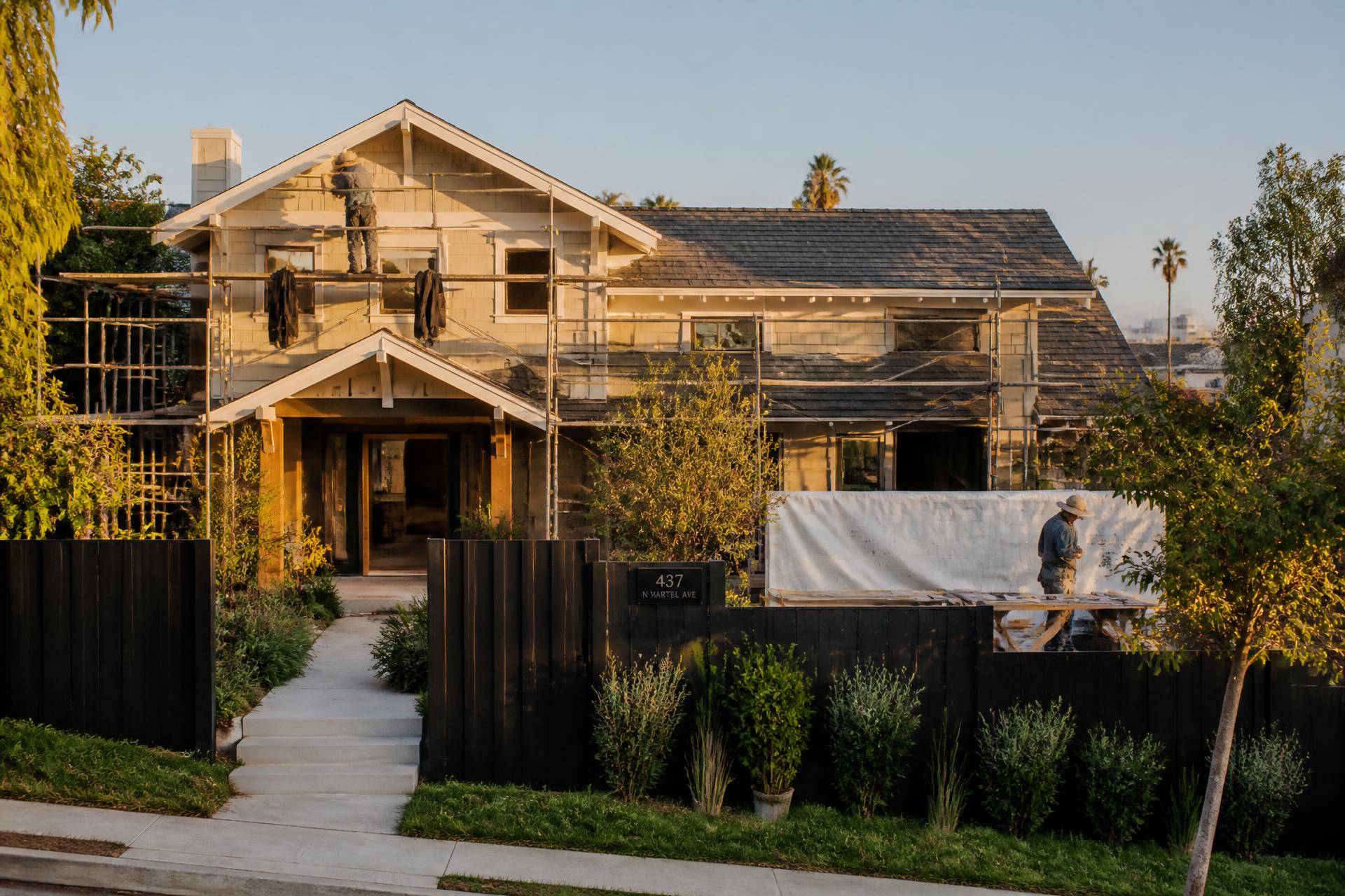 Residential remodel in progress in Los Angeles